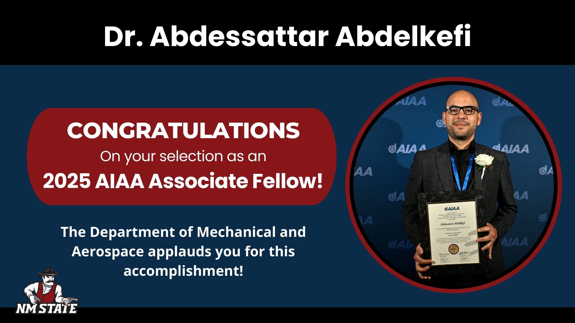 decorative image announcing award to Dr. Abdelkefi