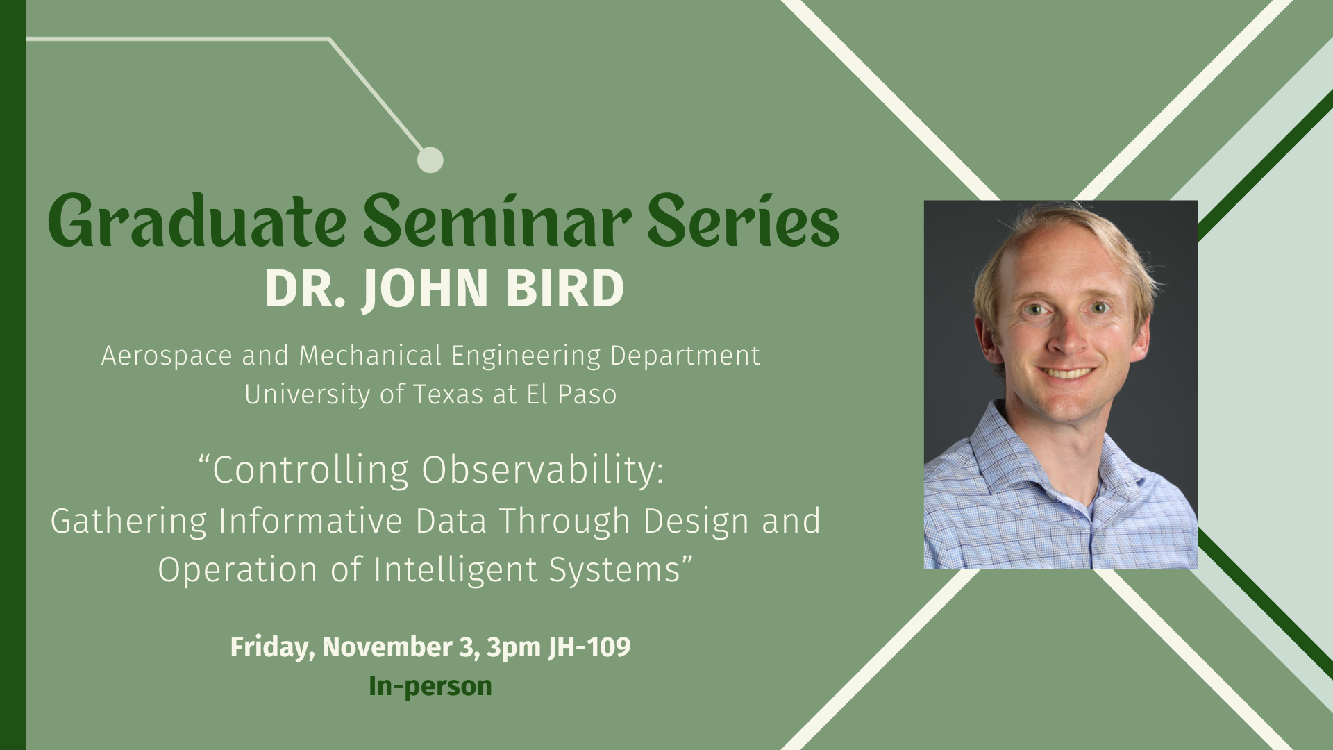 John Bird seminar series announcement