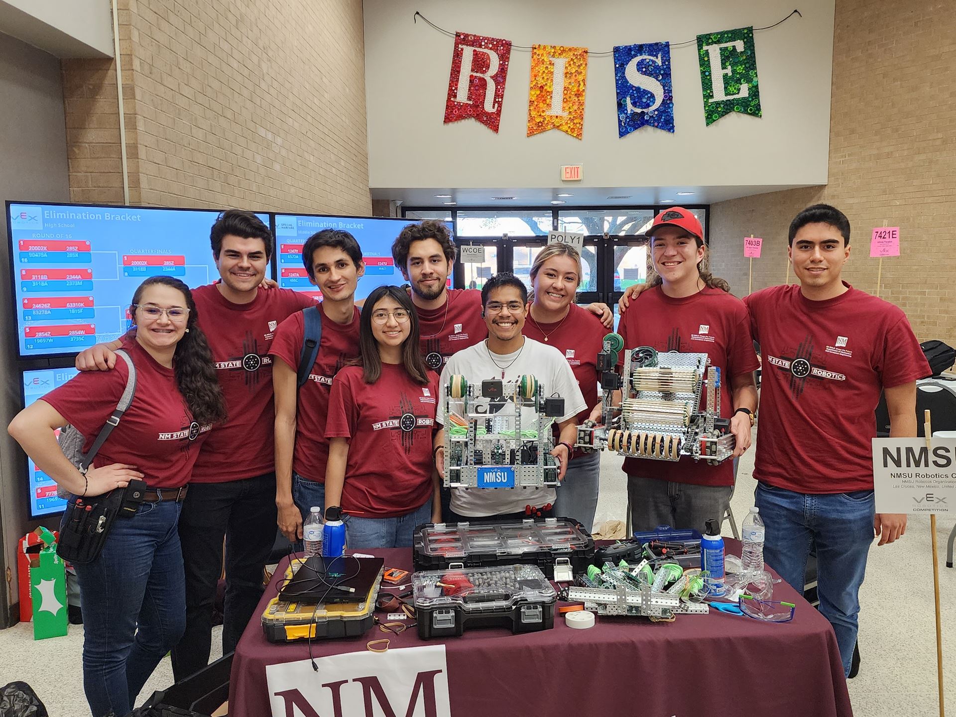 New Mexico State University Robotics held its first meeting in January 2023 and competed in several VEX U Robotics events during the spring 2023 semester.
